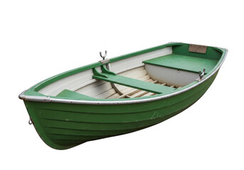 Green rowboat isolated on transparent background