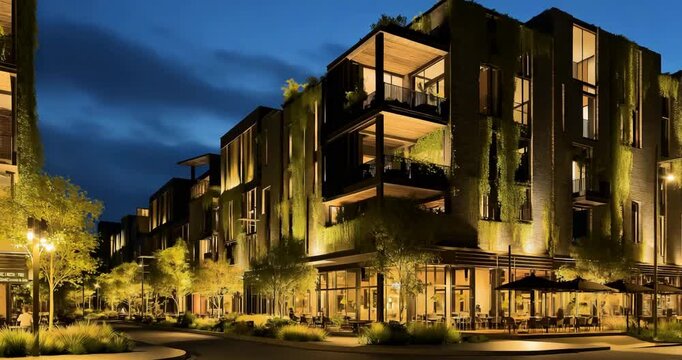 Mixed-Use Block Warehouses Transformed Green Fa�ades Communities