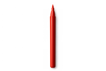 Red marker pen with tip showing, ideal for writing, drawing, and highlighting, isolated on a transparent background
