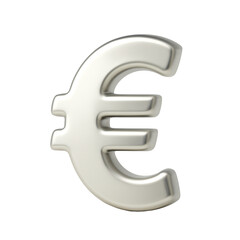 Obraz premium Sleek silver euro symbol shines, representing European finance, trade, and economic stability in a globally connected modern world, perfect for financial visuals