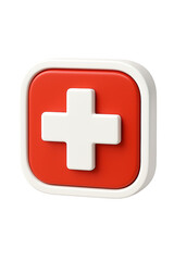 Fototapeta premium Modern first aid cross symbol isolated represents health care, medical assistance, emergency services and safety, perfect for healthcare and pharmaceutical marketing