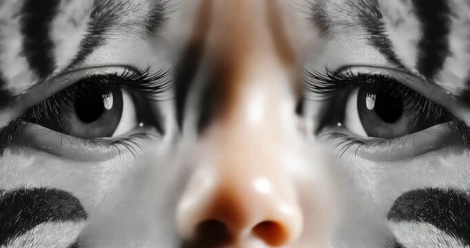 Baby Face Reflected Glossy Black-White Zebra Pattern Card