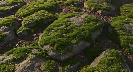 Moss Covered Rock Surface Texture
