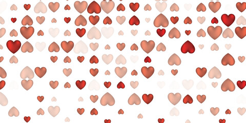 Beautiful Confetti Hearts Falling on Background. Invitation Template Background Design, Greeting Card, Poster. Valentine Day. Vector illustration