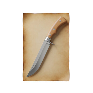 Symbolic Filipino bolo knife of Andres Bonifacio on aged parchment. Ideal for historical designs, Philippine Independence Day, martial arts, and cultural education.