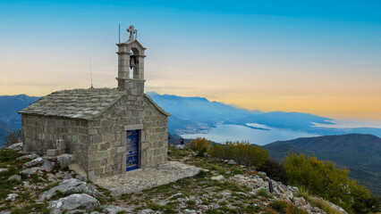 Church of St. Elijah on the top of the mountain in Montenegro