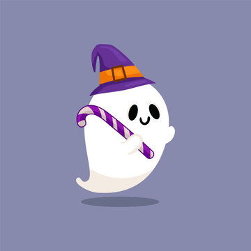 cute design Spooky Cravings Ghost with candy cane