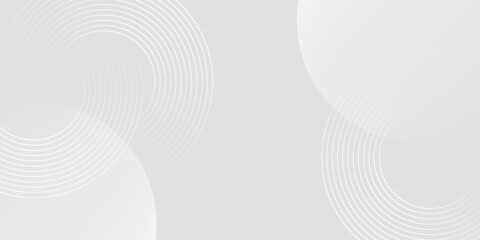 Abstract white glowing geometric lines on gray background. Modern shiny blue circle lines pattern. Futuristic technology concept. Suit for cover, poster,