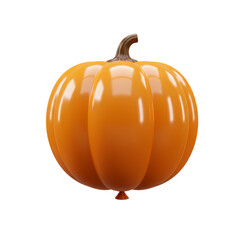Obraz premium Festive orange pumpkin balloon floating for Halloween celebrations, perfect for party invites, fall promotions, and harvest festival designs