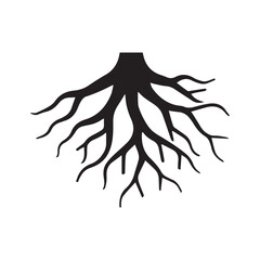 Artistic fibrous root line capturing organic imperfection and life