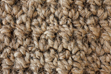 Natural Jute Fiber Texture, Rough Woven Fabric Closeup