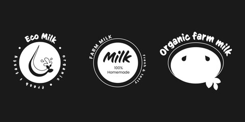 Colorful infographics display various logos of eco-friendly milk brands. Focused on homemade, organic, and fresh options, promoting sustainable dairy farming practices and health benefits.