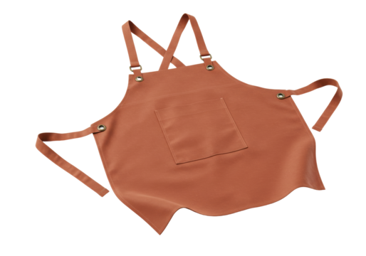 Isolated work apron with pocket, professional garment for cooking, crafting and baking, tool accessory