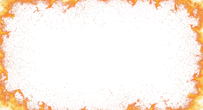 Fire spark border background with dark center space clean png