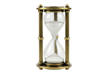 Isolated Antique Sandglass Timer Measuring Time Passing, Old-Fashioned Hourglass Device