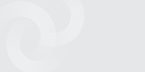 Abstract white glowing geometric lines on gray background. Modern shiny blue circle lines pattern. Futuristic technology concept. Suit for cover, poster,