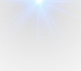 Soft blue sunlight glare PNG radiates sparkling light. Radiant streaks and subtle highlights enhance its magical appearance. Ideal for digital illustrations, abstract designs, or creative projects.