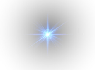 Blue-cyan star PNG shines with subtle brilliance. Radiant sparkles and soft beams create a dreamy, festive effect. Ideal for creative visuals, abstract designs, or digital art.