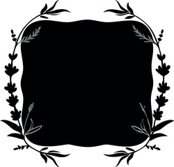 Elegant Lavender Frame with Blank Center for Text or Design, Floral Border Illustration