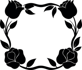 Elegant Floral Square Frame with Roses for Creative Designs and Celebrations