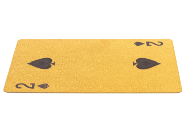 2 two spades card gambling color gold isolated on white background