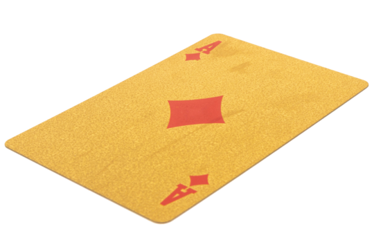 2 two diamond card gambling color gold isolated on white background