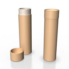 Ein Papprohrpaket, dargestellt in einem 3D-Bild auf transparenten  Hintergrund.