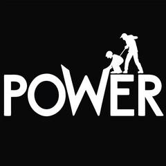 Power typography in black background