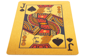 jack spades gold card on a white background
