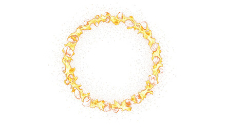 Burning particles forming glowing circular border clean png