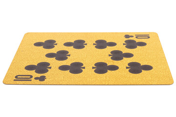 ten clubs card gambling color gold isolated on white background