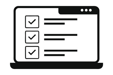 Computer screen displaying a digital checklist with three tasks completed