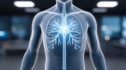 3d transparent holographic body anatomy science model medical laboratory environment gigapixel detail view