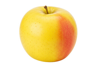Isolated Gala apple, yellow fruit with red blush, fresh and juicy, healthy eating snack