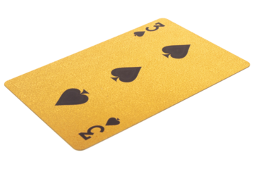 3 three card gambling color gold isolated on white background