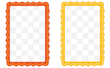 Red and Yellow Wavy Rectangle Frames
