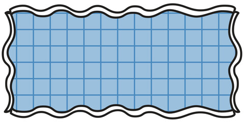 Blue Grid Curvy Rectangle Border
