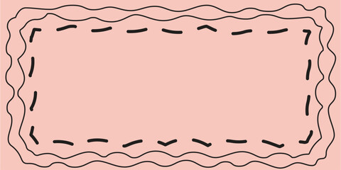 Pink Wavy Rectangle Border Design
