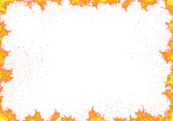 Abstract orange ember border lighting all sides clean png