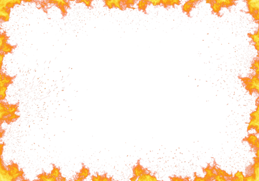 Abstract orange ember border lighting all sides clean png
