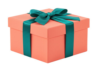 Obraz premium Isolated gift box with a teal ribbon and bow, perfect for a special holiday or event present