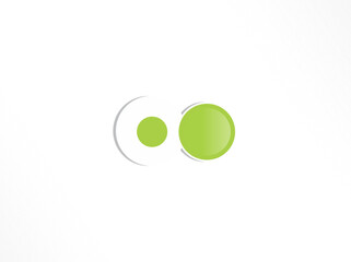 Simple logo consists of two green circles, one slightly larger than the other