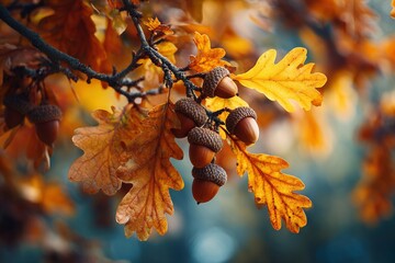 Autumn's golden glow: the majestic oak revealed. Blockbuster art