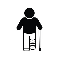 Injured icon with white background vector stock illustration