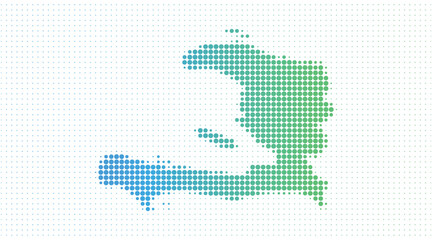 Haiti dotted map in modern halftone style