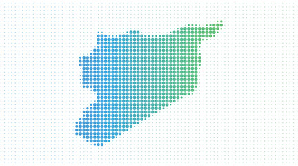 Syria dotted map in modern halftone style