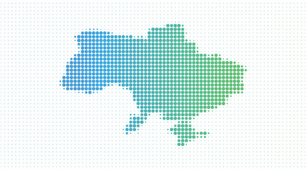 Naklejka premium Ukraine dotted map in modern halftone style