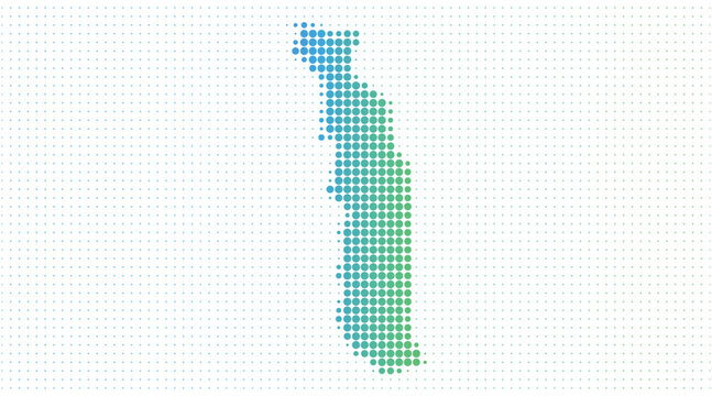 Togo dotted map in modern halftone style