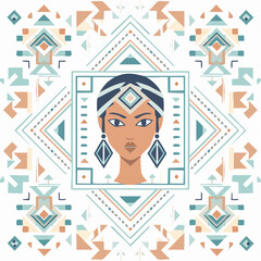 Motif amérindien stylisé isolé inspiration sud-ouest