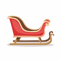 Traîneau stylisé isolé symbole hiver canadien